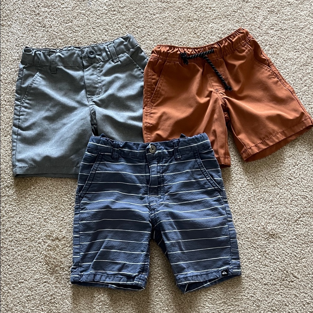 Kids Shorts Trio - Gray, Orange, Blue